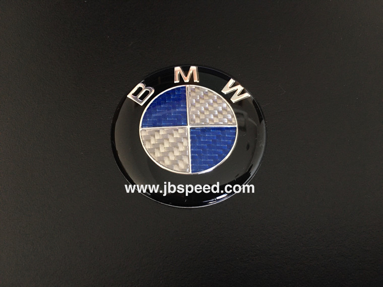 Blue Real Carbon Fiber Steering Wheel Emblem
