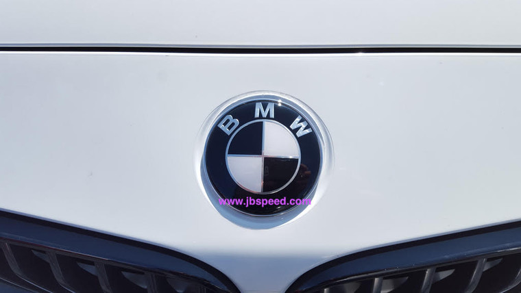 Black & White Emblems Replacement with Silver Ring for F22/F23/F30/F31/F32/F33/F36/F87 M2/F80 M3/F83 M4 (Hood + Trunk Set)