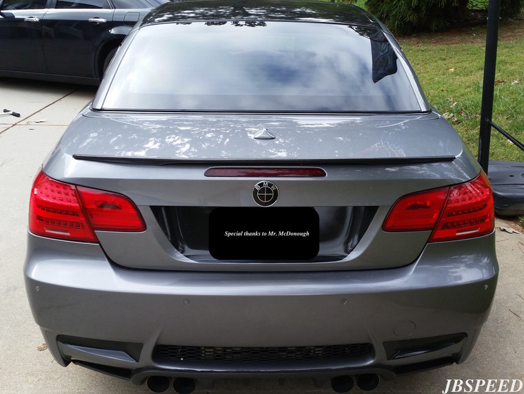Gloss Black Emblem Replacement with Silver Ring For E92/E92 M3 (Hood + Trunk Set)