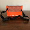 This is the Strong Skater Fanny Pack made by Strong Athletic in collaboration with Flat Track Revolutions. This bum bag is neon orange with shiny silver ink. #strongathletic , #strongathletiskater , #rollerderby , #rollerderbyskater , #rollerderbyathlete 
