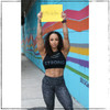 This is the Strong Bra by Strong Athletic printed on the very popular and comfortable Bella Canvas Black Sports Bra. Need a new sports bra? Why settle for just any plain bra? Get a bra that reminds you of what you are every time you look in the mirror. Tiffany is the athlete in the photo, she's holding up a sign reminding everyone that she's an athlete. This is part of the "Athlete" Project that Strong Athletic is doing in which we have people who are in sports that are sometimes not taken seriously hold up signs reminding the world that they are athletes. These bras also make a great gift for any athletic woman. 