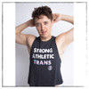 This is the front of the Strong Athletic Trans Crop Top Racerback by Strong Athletic. The tank is a casual fit with the sleeves designed to look as if you cut up your favorite shirt. The athlete in the photo is one of our favorites, Lex Horwitz. 

Model: Mx. Lex Horwitz (@lex_horwitz)
Photographer: Amanda Picotte (@amandapicotte)
Studio: Holyrad Studio (@holyrad_studio)
Underwear: TomboyX (@tomboyx)