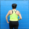 This is the Strong Athletic Texan Performance Racerback Wicking Tank printed on high visibility neon yellow fabric with black ink. Looking for a tank to wear while cycling or running, that will be easy for others to see? This tank's fabric is bright and perfect for exercising outside. 