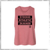 This is the Strong Athletic Jammer Mauve Crop Top Racerback with Black Ink. 