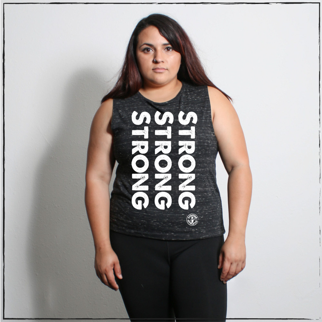 Strong Strong Black Marble Tank with White Ink