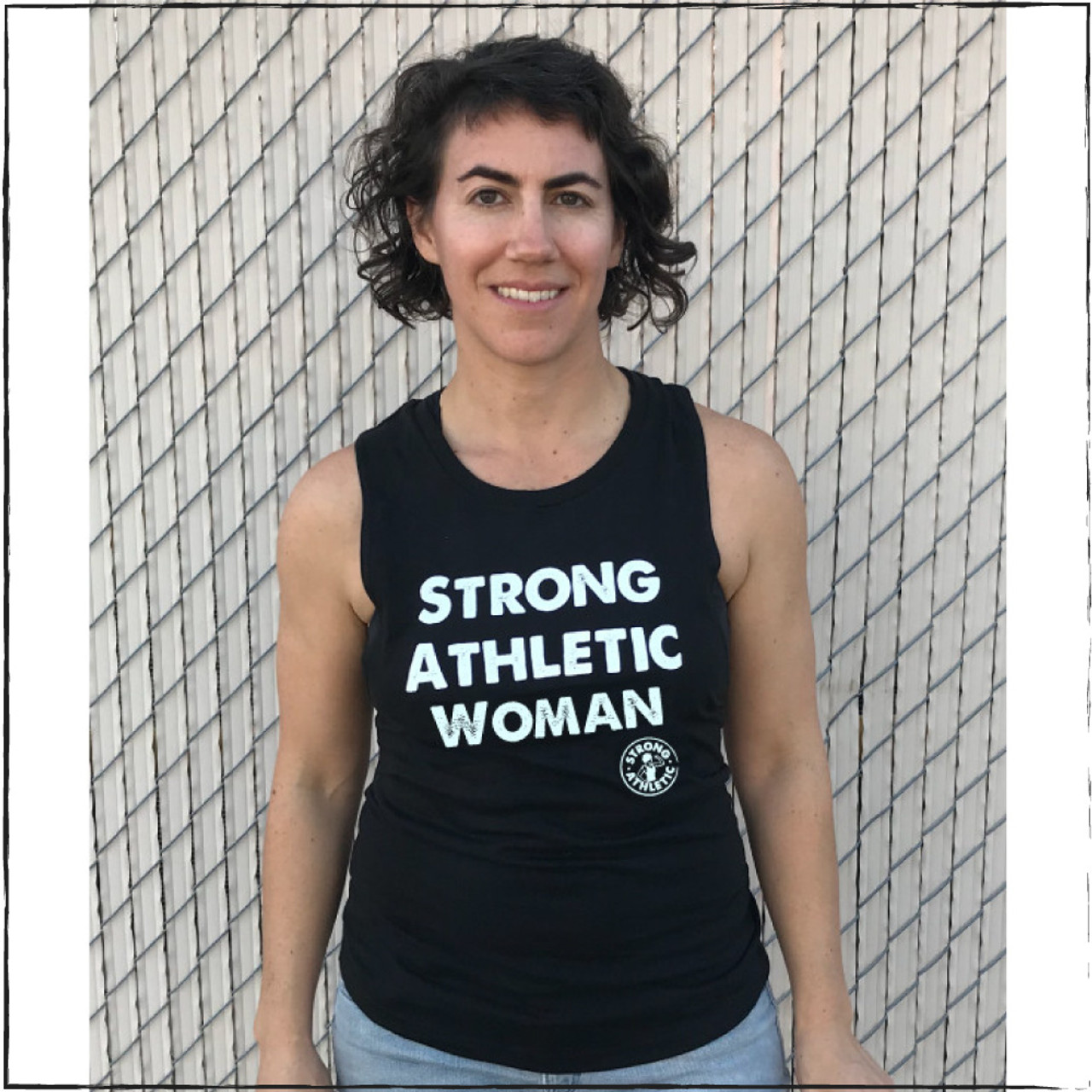 Dropped Arm Muscle Tank for a Strong Athletic Woman by Austin Based T-Shirt  Company