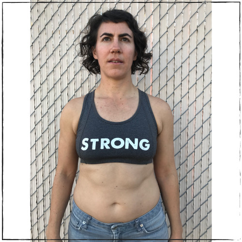 The Perfect Racerback Heather Grey Sports Bra for Strong Humans