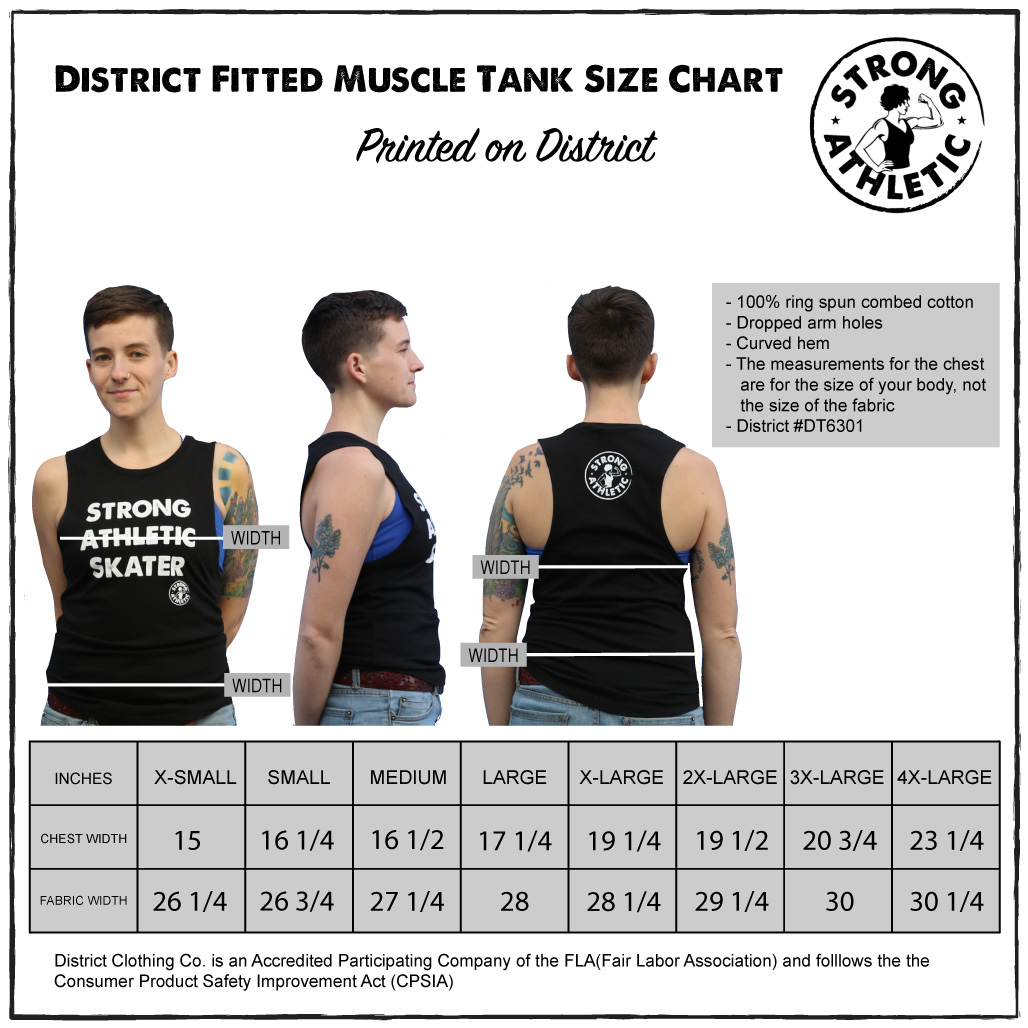 District Muscle Tank Size Chart