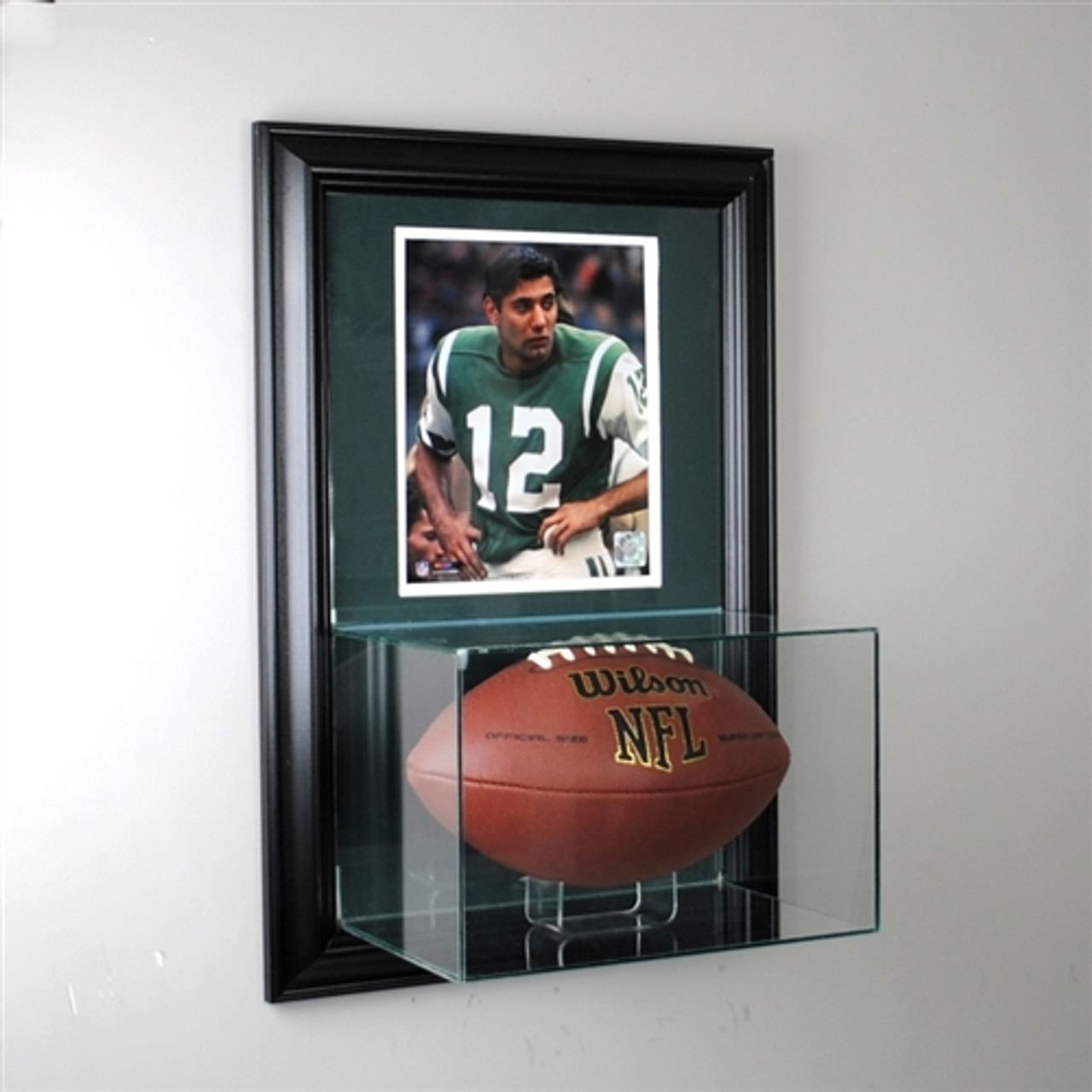 Wall Mounted Football Display Case with 8 x 10