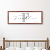 Framed Last Name Initial and Full Name Sign | Includes the Established Date - Personalized and Printed on High Quality Canvas Paper