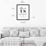 Personalized Printed Wood Frame with "This is Us" along with Couples First Names and Date |  Available in Multiple Sizes