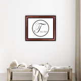 Last Name Initial Framed Sign Print | Big Initial with Established Date | Personalized Framed Print - Printed on High Quality Canvas Paper