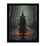 Witch with Green Light in Forest Halloween Print