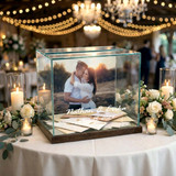 Personalized Photo Glass Wedding Card Box
