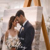 Personalized Wedding Welcome Sign – Rustic Wood Style | Framed Canvas, Wrapped Canvas & Foam Board | 3 Sizes
