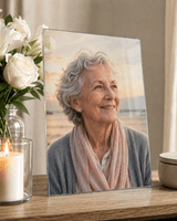 Personalized Frameless Glass Memorial Print