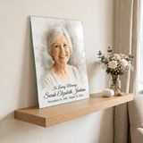 Personalized Frameless Glass Memorial Print