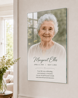 Personalized Frameless Glass Memorial Print