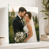 Personalized Frameless Glass Wedding Photo Print