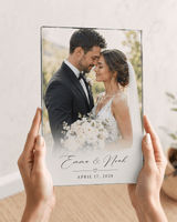 Personalized Frameless Glass Wedding Photo Print
