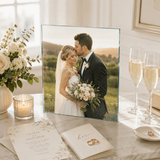Personalized Frameless Glass Wedding Photo Print