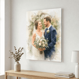 Personalized Frameless Glass Wedding Photo Print