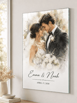 Personalized Frameless Glass Wedding Photo Print