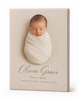 Personalized New Baby Wrapped Canvas Photo Print