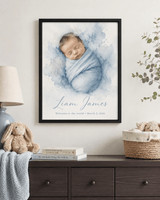 Personalized New Baby Framed Canvas Photo Print