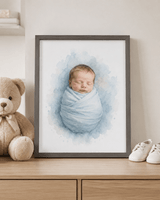 Personalized New Baby Framed Canvas Photo Print