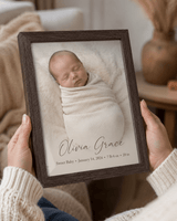 Personalized New Baby Framed Canvas Photo Print