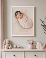 Personalized New Baby Framed Canvas Photo Print