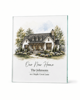 Personalized New Home Frameless Glass Photo Print