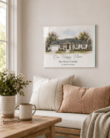 Personalized New Home Frameless Glass Photo Print