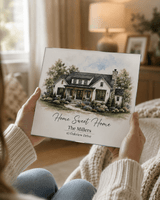 Personalized New Home Frameless Glass Photo Print