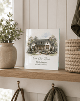 Personalized New Home Frameless Glass Photo Print