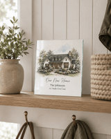 Personalized New Home Frameless Glass Photo Print