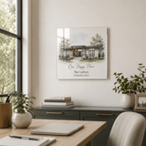 Personalized New Home Frameless Glass Photo Print