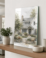Personalized New Home Frameless Glass Photo Print
