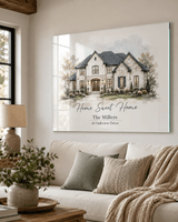 Personalized New Home Frameless Glass Photo Print