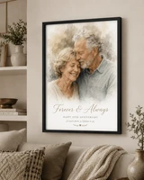 Personalized Anniversary Framed Canvas Photo Print