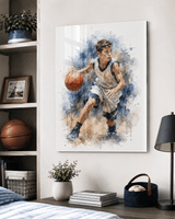 Personalized Athlete Glass Print