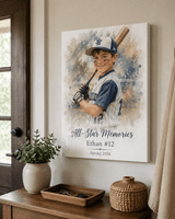 Personalized Athlete Wrapped Canvas Print