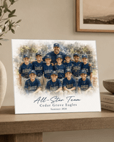 Personalized Team Glass Print