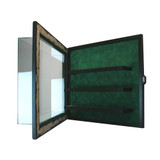 15 Baseball Cabinet Style Display Case Black w/ Green Suede