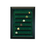 36 Coin Cabinet Style Display Case Black w/ Green Suede