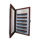 36 Coin Cabinet Style Display Case Cherry w/ Grey Suede