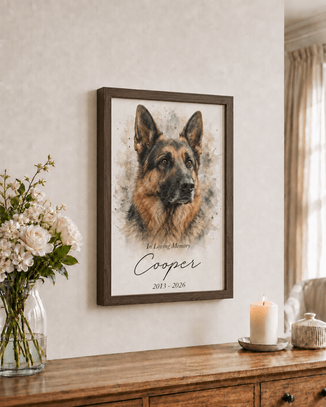 Personalized Pet Memorial Canvas Print - Framed