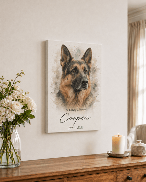 Personalized Pet Memorial Wrapped Canvas Print