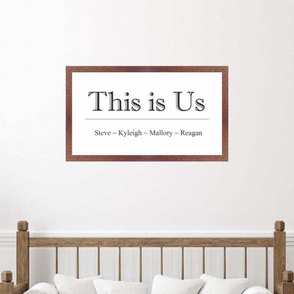 Personalized This is Us Framed Family Name Sign with First Names - Printed on High Quality Canvas Paper - Multiple Sizes